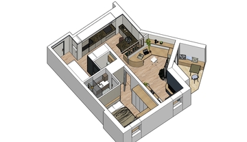 Optimisation d'espace d'un appartement à Vonnas / Agence CLAL
